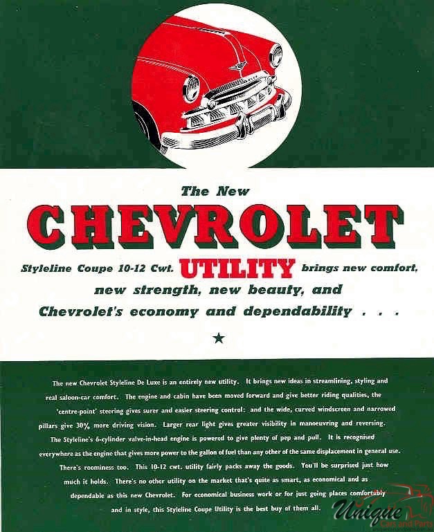 1949 Chevrolet RHD Pickup Australian Brochure Page 2